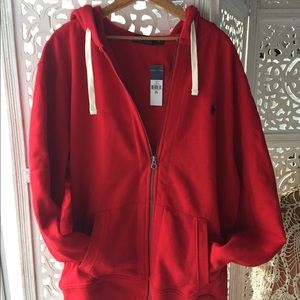 Polo Ralph Lauren New w/tags red hoodie zip up